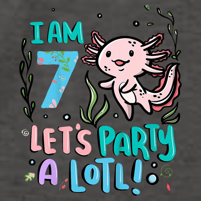 7th Birthday Axolotl - I Am 7 Let's Party A Lotl  Vector Backpack