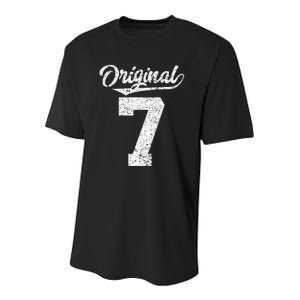 7th Birthday And Original Seven Youth Performance Sprint T-Shirt