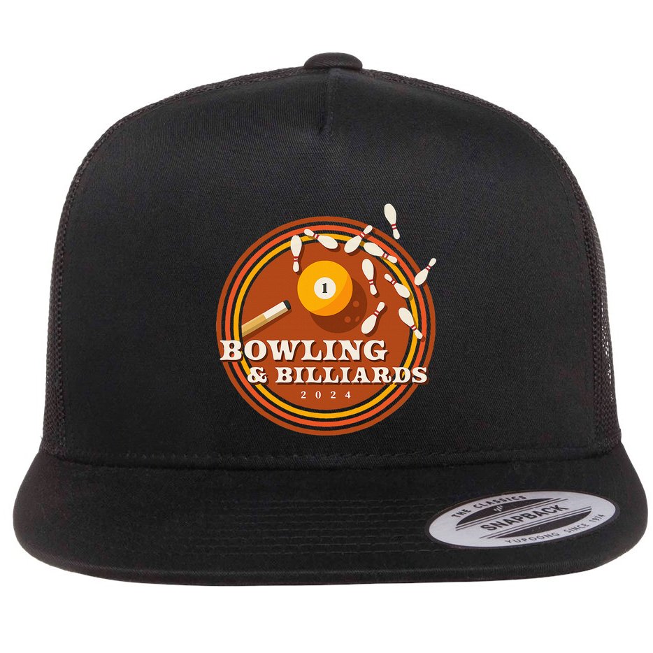 70s Bowling And Billiards Flat Bill Trucker Hat