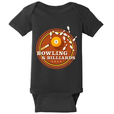 70s Bowling And Billiards Baby Bodysuit
