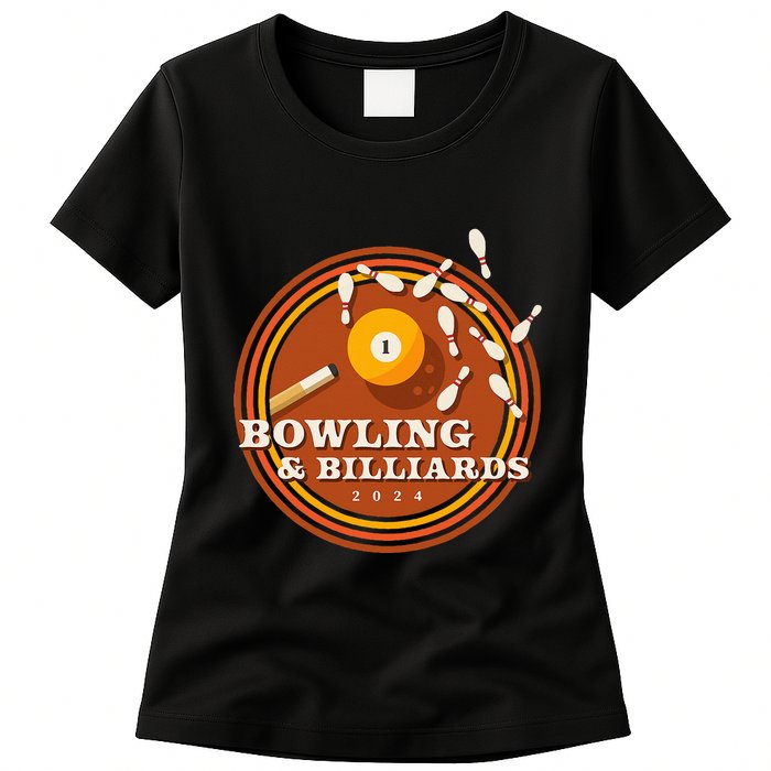 70s Bowling And Billiards Womens T-Shirt