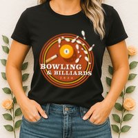 70s Bowling And Billiards Womens T-Shirt