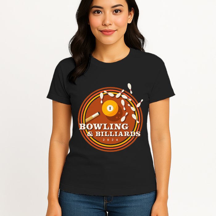 70s Bowling And Billiards Womens T-Shirt