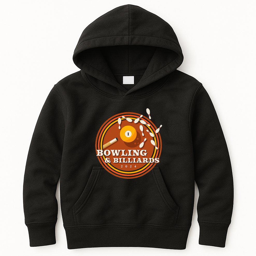 70s Bowling And Billiards Kids Hoodie