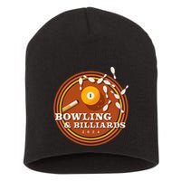 70s Bowling And Billiards Short Acrylic Beanie
