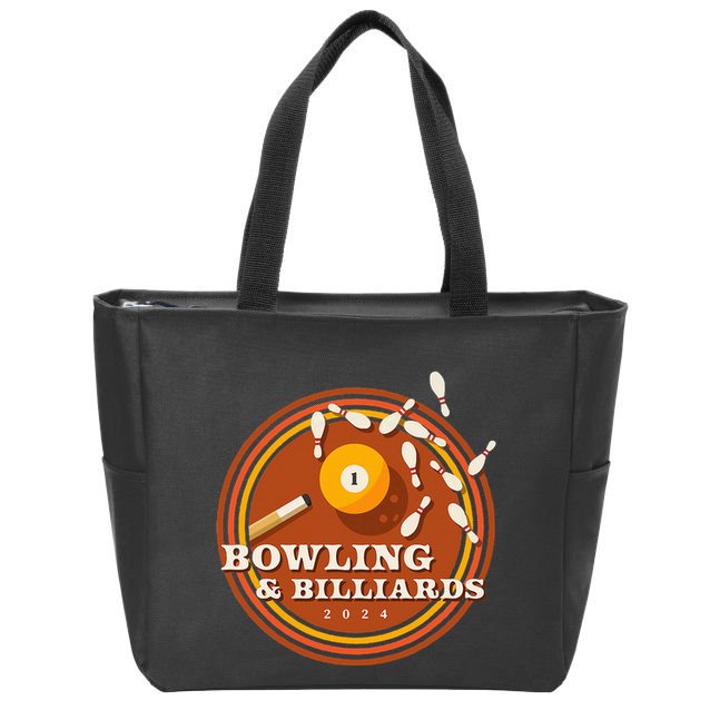 70s Bowling And Billiards Zip Tote Bag