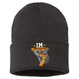 7th Birthday Basketball I'm 7 for 7th Birthday Sustainable Knit Beanie