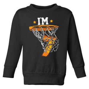 7th Birthday Basketball I'm 7 for 7th Birthday Toddler Sweatshirt