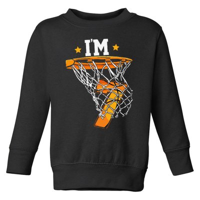 7th Birthday Basketball I'm 7 for 7th Birthday Toddler Sweatshirt