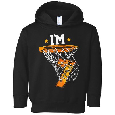 7th Birthday Basketball I'm 7 for 7th Birthday Toddler Hoodie