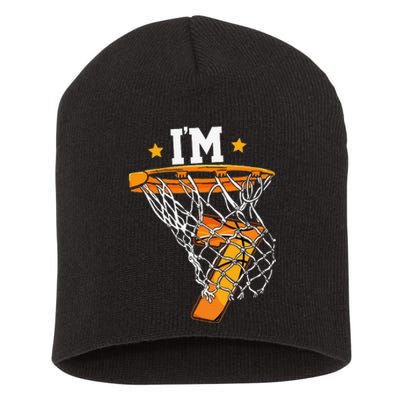 7th Birthday Basketball I'm 7 for 7th Birthday Short Acrylic Beanie