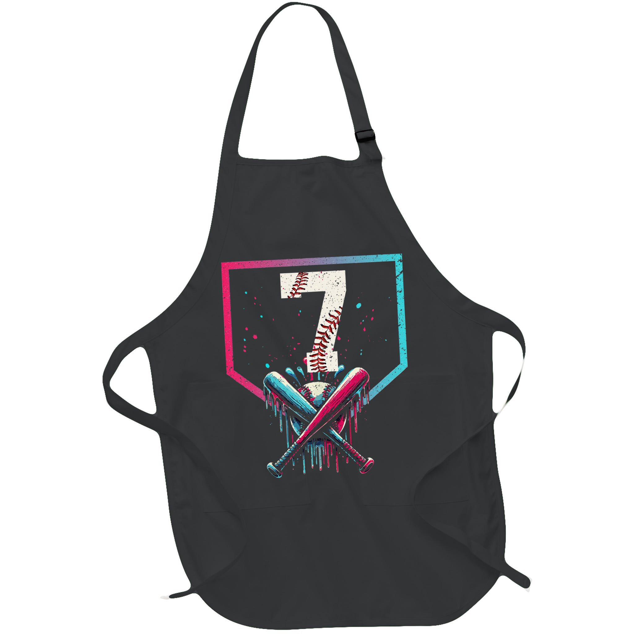 7th Birthday Baseball Home Plate Drip Ice Cream Sprinkle 1 Gift Apron