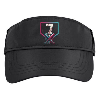 7th Birthday Baseball Home Plate Drip Ice Cream Sprinkle 1 Gift Adult Drive Performance Visor