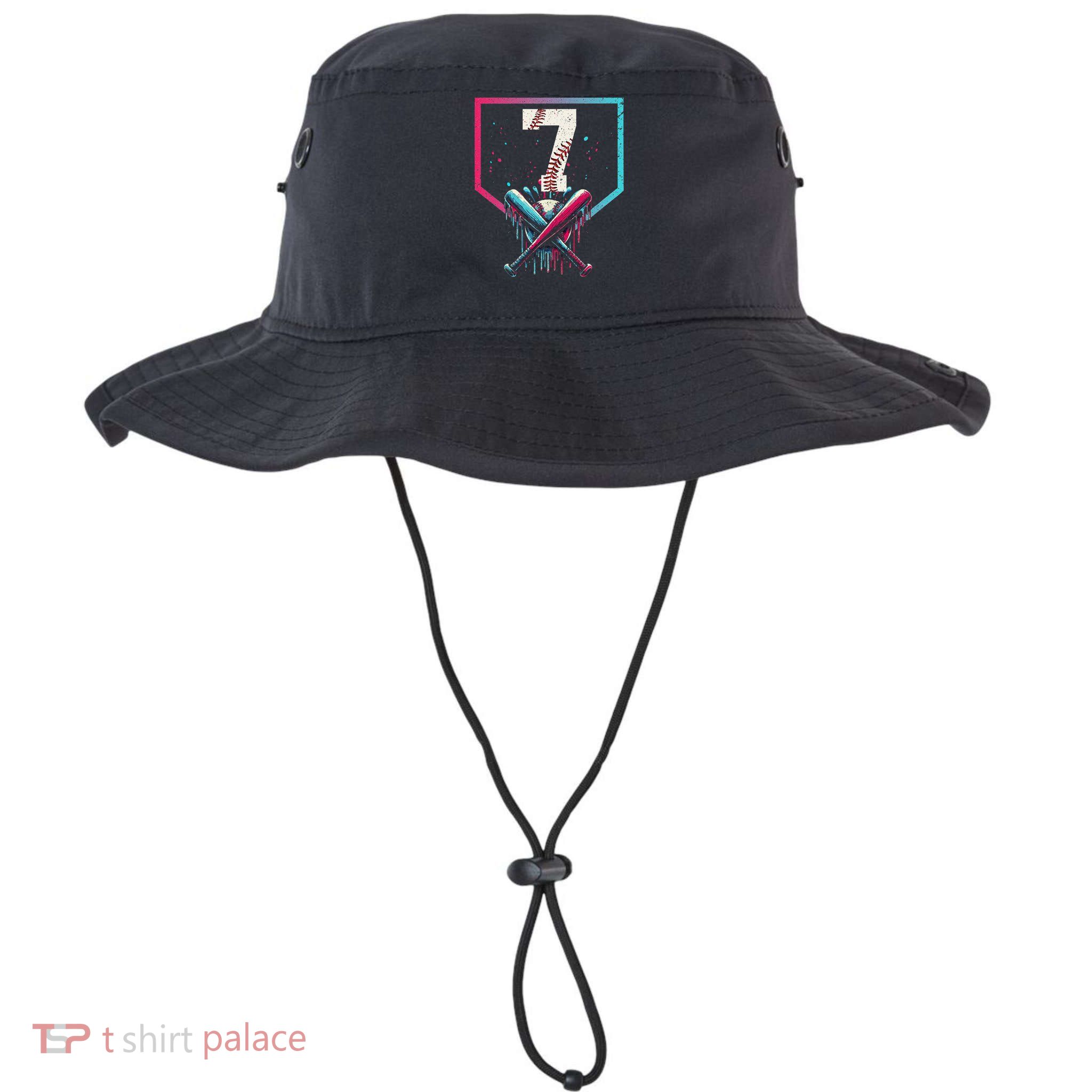 7th Birthday Baseball Home Plate Drip Ice Cream Sprinkle 1 Gift Bucket Hat