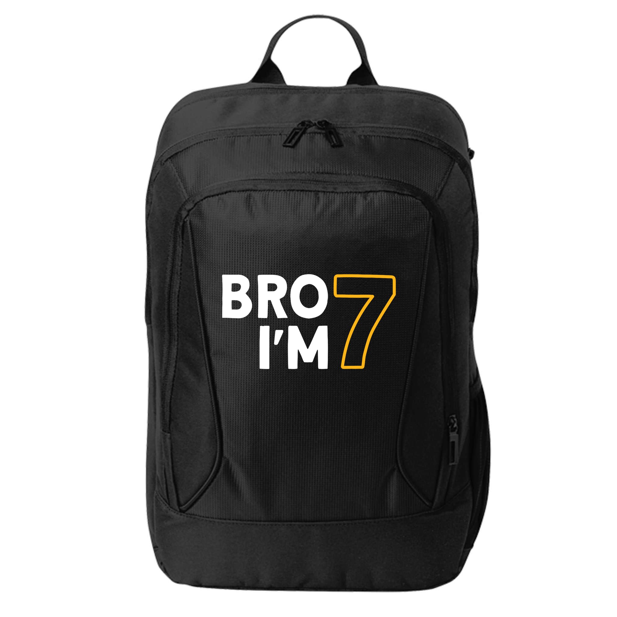 7th Birthday Boy 7th Birthday 7 Years Old Bro Im 7 City Backpack