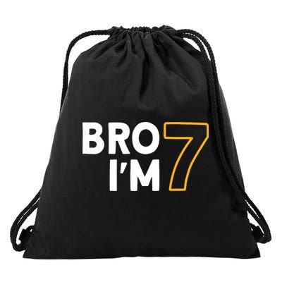 7th Birthday Boy 7th Birthday 7 Years Old Bro Im 7 Drawstring Bag