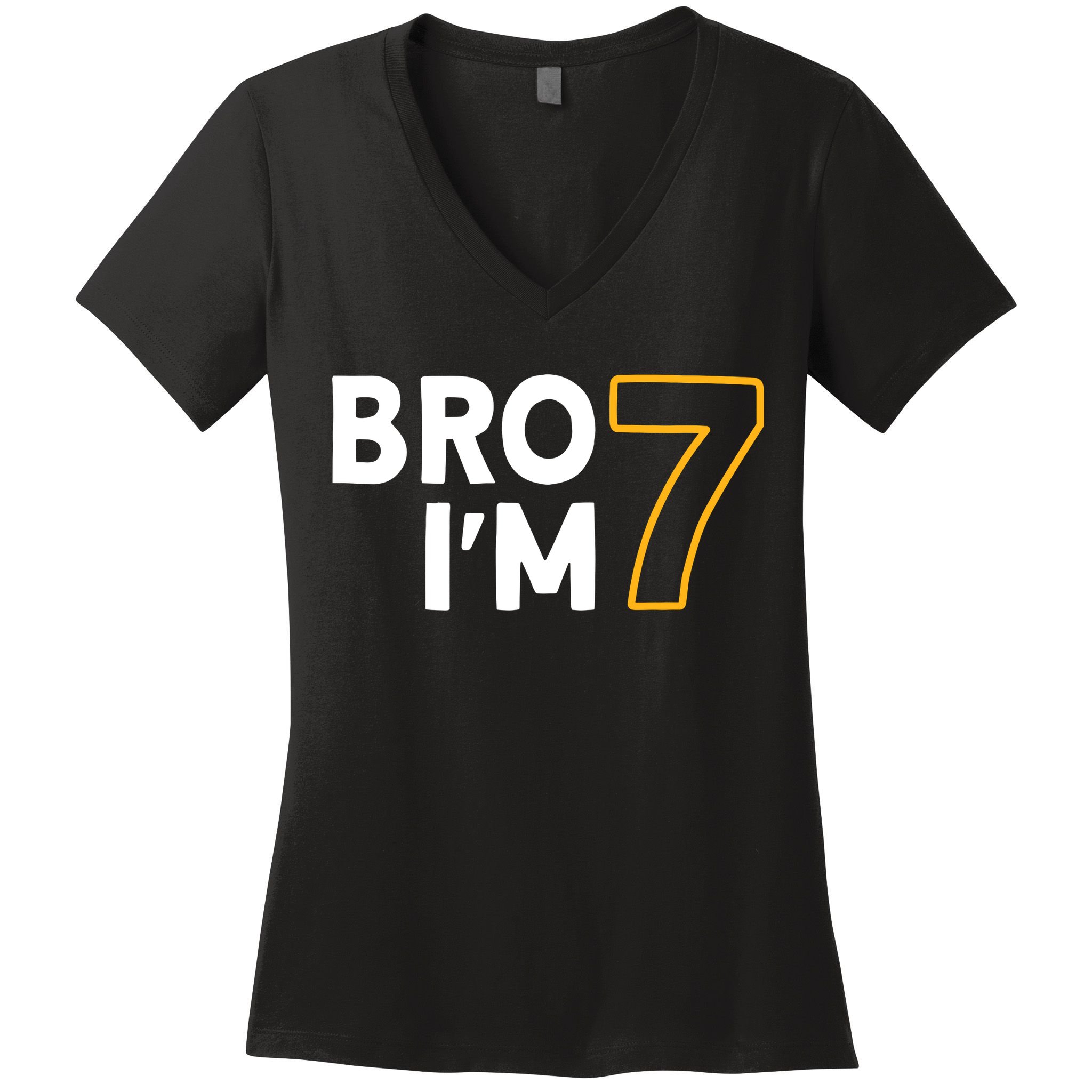7th Birthday Boy 7th Birthday 7 Years Old Bro Im 7 Women's V-Neck T-Shirt