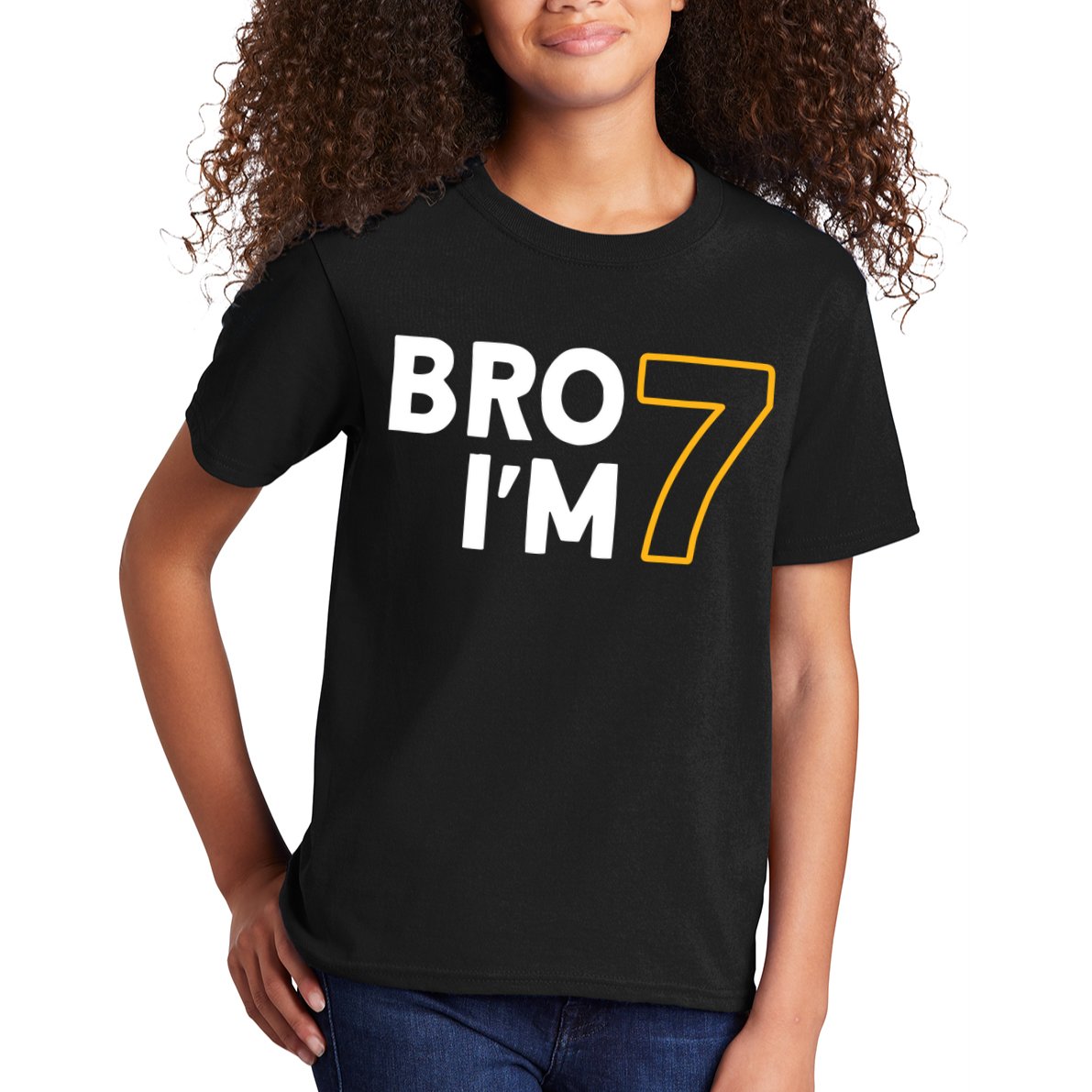 7th Birthday Boy 7th Birthday 7 Years Old Bro Im 7 Kids T-Shirt