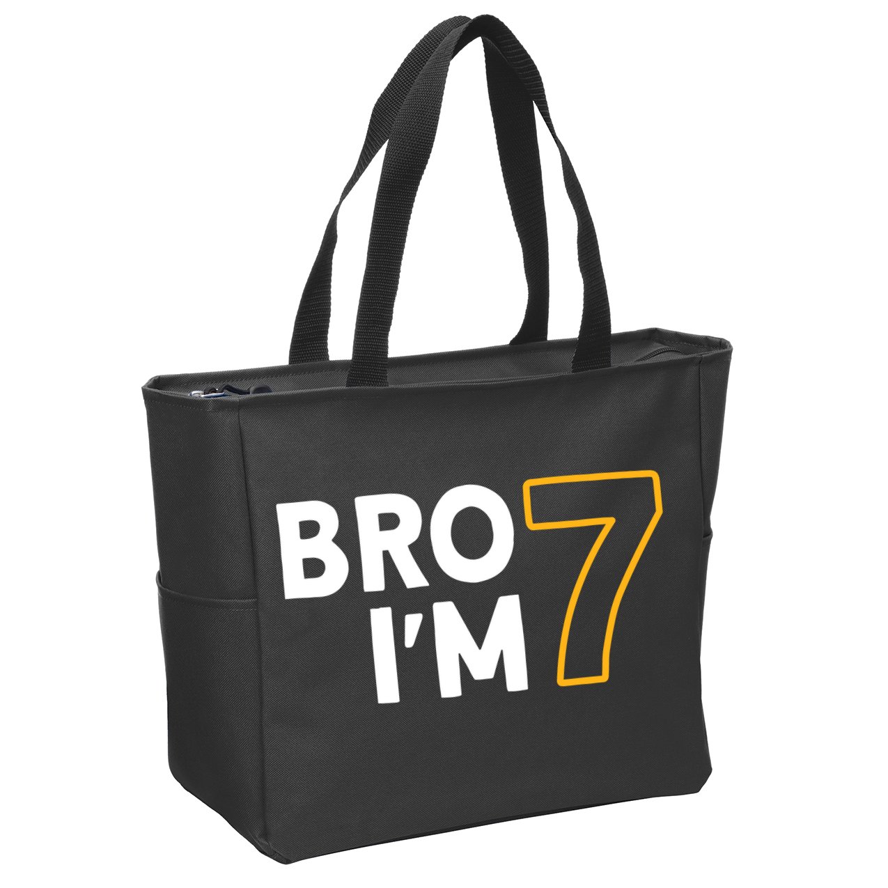 7th Birthday Boy 7th Birthday 7 Years Old Bro Im 7 Zip Tote Bag
