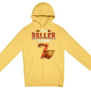 7th Birthday Basketball Player Gifts 7 Years Old Premium Pullover Hoodie