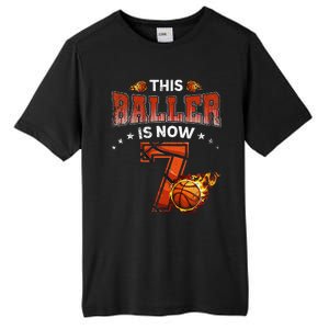 7th Birthday Basketball Player Gifts 7 Years Old Tall Fusion ChromaSoft Performance T-Shirt