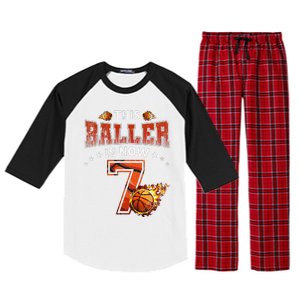 7th Birthday Basketball Player Gifts 7 Years Old Raglan Sleeve Pajama Set