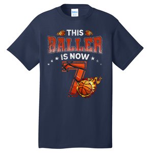 7th Birthday Basketball Player Gifts 7 Years Old Tall T-Shirt