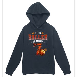 7th Birthday Basketball Player Gifts 7 Years Old Urban Pullover Hoodie