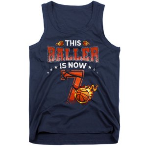 7th Birthday Basketball Player Gifts 7 Years Old Tank Top