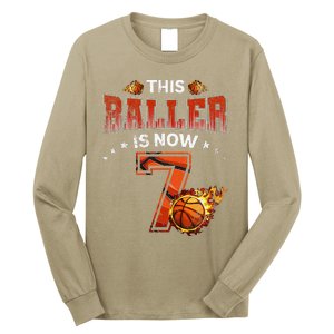 7th Birthday Basketball Player Gifts 7 Years Old Long Sleeve Shirt