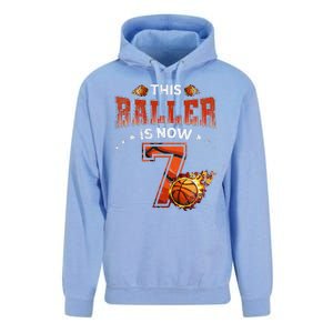 7th Birthday Basketball Player Gifts 7 Years Old Unisex Surf Hoodie