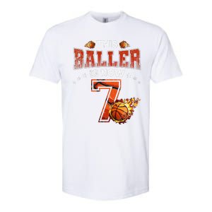 7th Birthday Basketball Player Gifts 7 Years Old Softstyle CVC T-Shirt