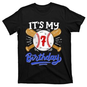 7th Baseball Birthday Party Sport Fan 7 Years Old T-Shirt