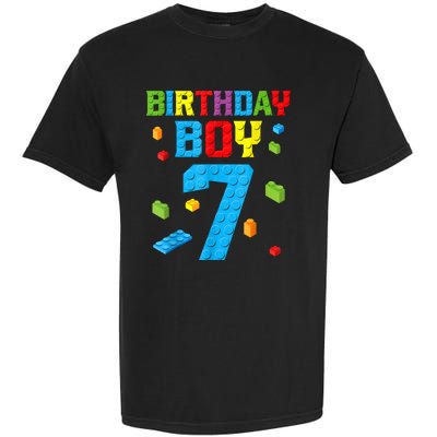 7th Birthday Boy Master Builder Garment-Dyed Heavyweight T-Shirt