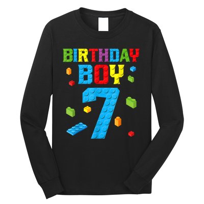 7th Birthday Boy Master Builder Long Sleeve Shirt