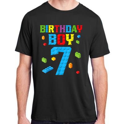 7th Birthday Boy Master Builder Adult ChromaSoft Performance T-Shirt