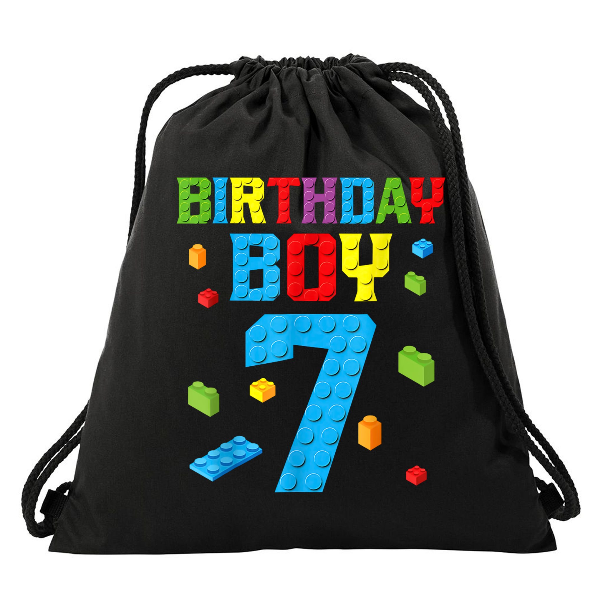 7th Birthday Boy Master Builder Drawstring Bag