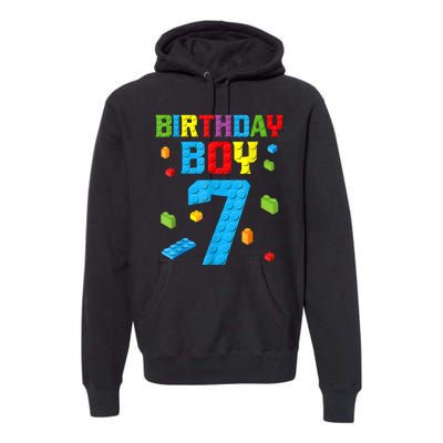 7th Birthday Boy Master Builder Premium Hoodie