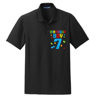 7th Birthday Boy Master Builder Dry Zone Grid Polo