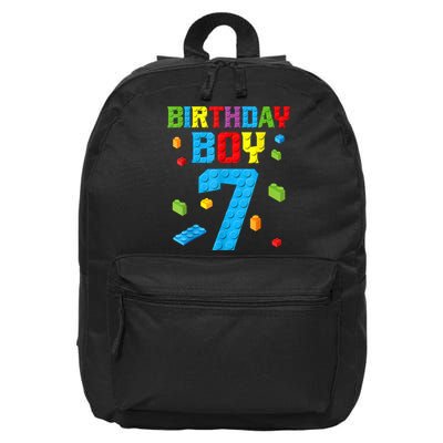 7th Birthday Boy Master Builder 16 in Basic Backpack