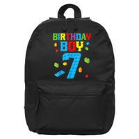 7th Birthday Boy Master Builder 16 in Basic Backpack