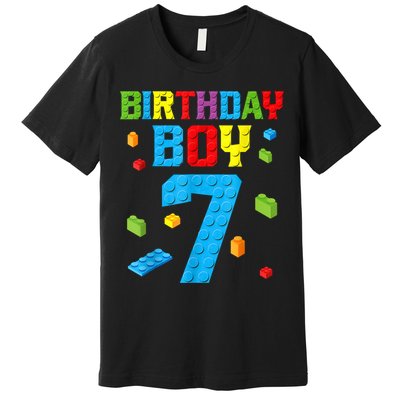 7th Birthday Boy Master Builder Premium T-Shirt