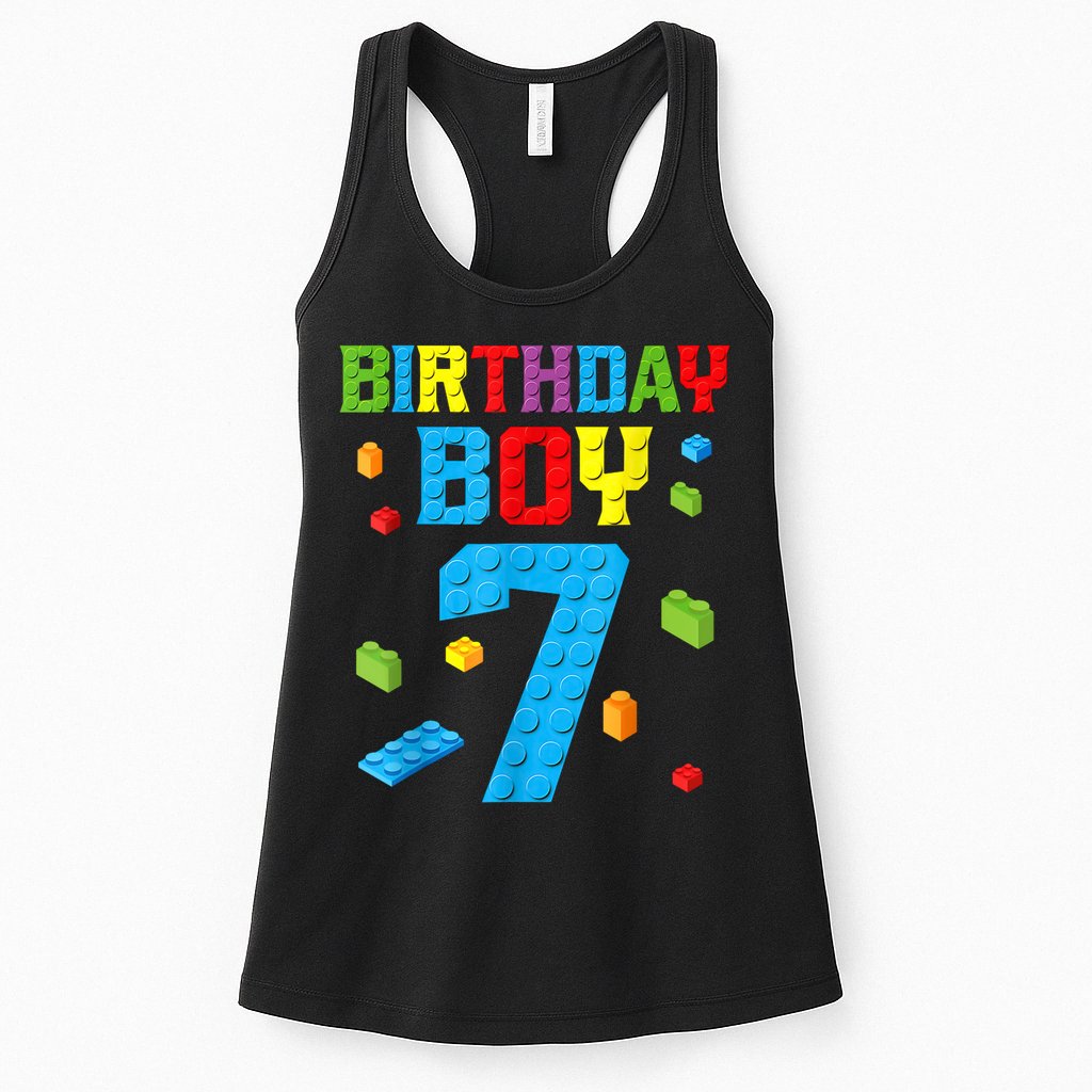 7th Birthday Boy Master Builder Womens Tank Top