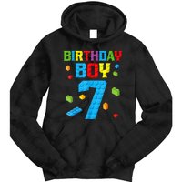 7th Birthday Boy Master Builder Tie Dye Hoodie