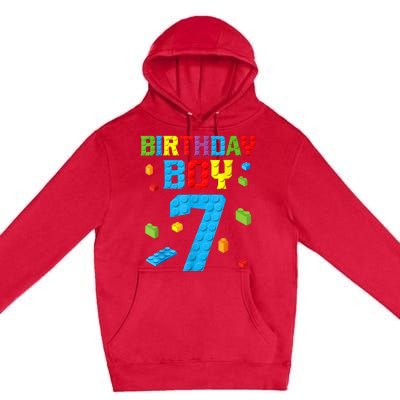 7th Birthday Boy Master Builder Premium Pullover Hoodie