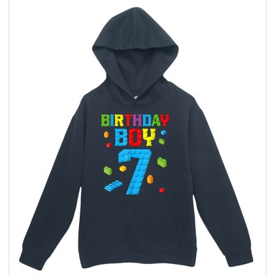 7th Birthday Boy Master Builder Urban Pullover Hoodie