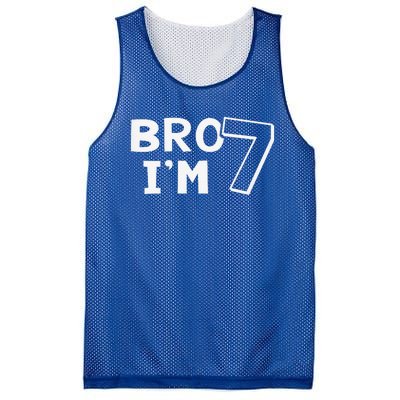 7th Birthday Bro I’m 7 Year Old Seven Seventh Mesh Reversible Basketball Jersey Tank