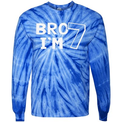 7th Birthday Bro I’m 7 Year Old Seven Seventh Tie-Dye Long Sleeve Shirt