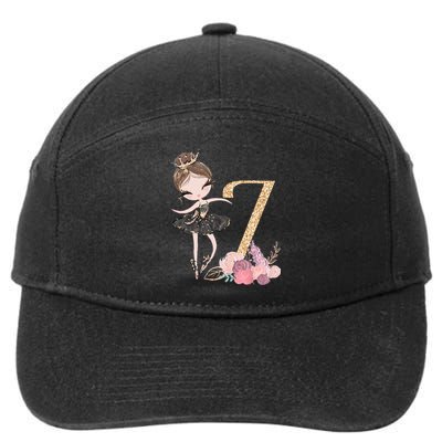 7th Birthday Ballerina Dance School Ballet Tutu 7-Panel Snapback Hat