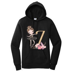 7th Birthday Ballerina Dance School Ballet Tutu Women's Pullover Hoodie